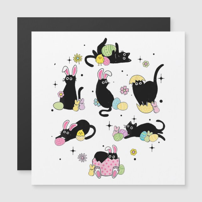 Black Cat with Bunny Eggs (Front/Back)