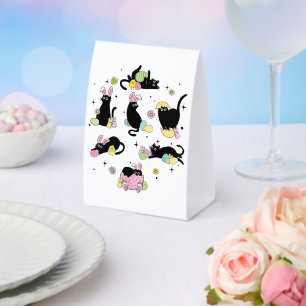 Black Cat with Bunny Eggs