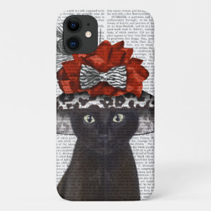 Black Cat with Fabulous Hat iPhone 11 Case