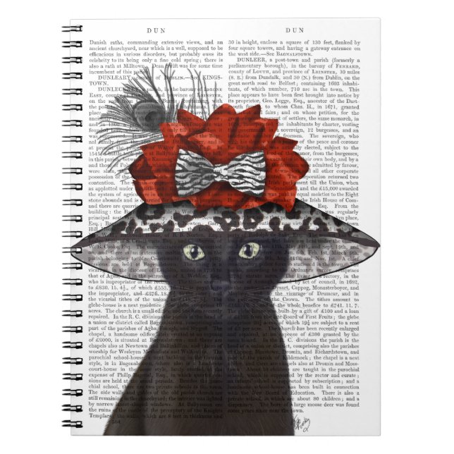 Black Cat with Fabulous Hat Notebook (Front)