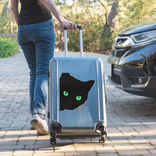 black cat with green eyes