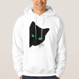 black cat with green eyes hoodie