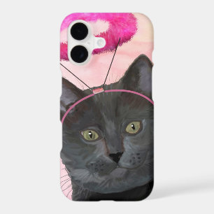 Black Cat With Pink Angel Halo