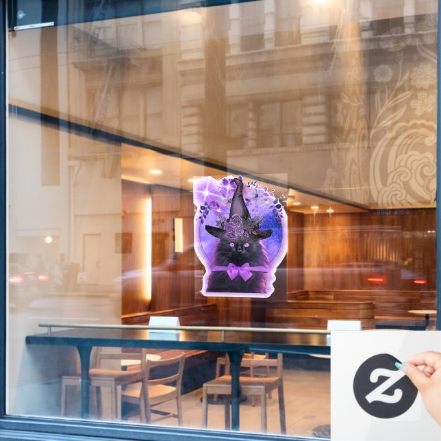 black cat with purple aura (Cafe Window)