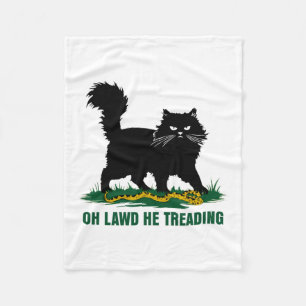 Black Cat With Snake Oh Lawd He Treading Nature An Fleece Blanket