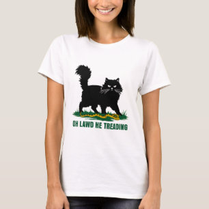 Black Cat With Snake Oh Lawd He Treading Nature An T-Shirt