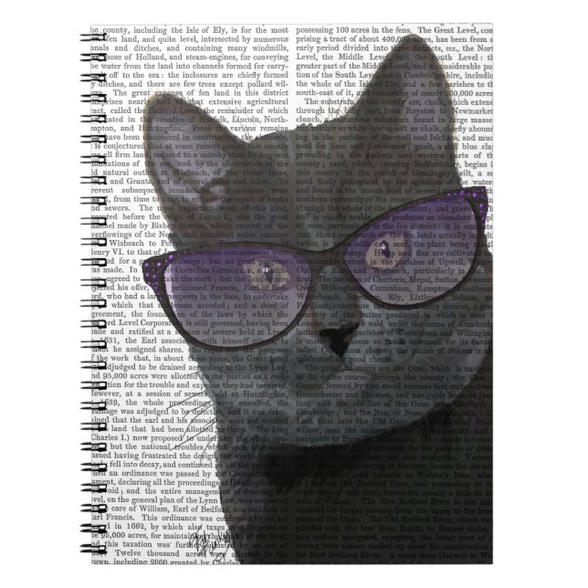 Black Cat with Sunglasses 2 Notebook (Front)