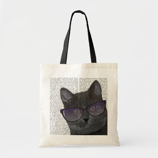 Black Cat with Sunglasses 2 Tote Bag (Front)