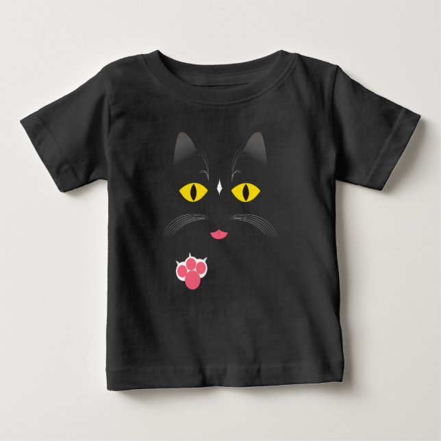 Black cat with white marks baby T-Shirt (Front)