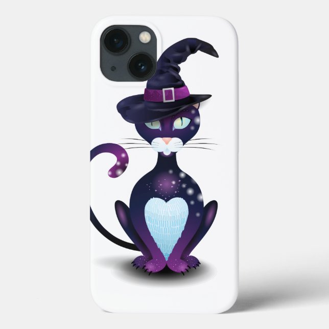 Black cat with witch's hat Case-Mate iPhone case (Back)