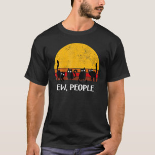 Black Cat  Womens Ew People Meowy Cat T-Shirt