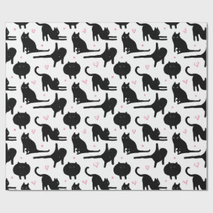 Black cat wrapping paper