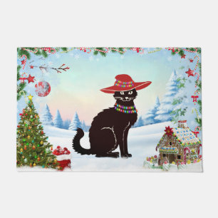 Black Cat X-mas Doormat