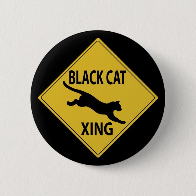 Black Cat Xing 6 Cm Round Badge (Front)