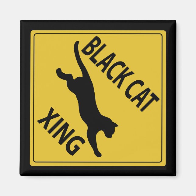 Black Cat Xing Magnet (Front)