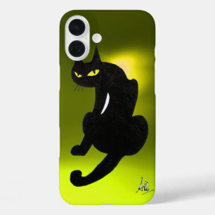 BLACK CAT yellow iPhone 16 Plus Case