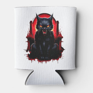 Black Cat Yellow Eyes Cats Angry Can Cooler