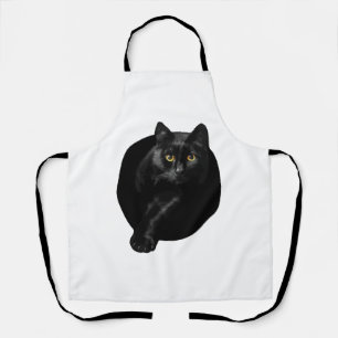 Black Cat Yellow Eyes Cats Tee Shirt Gifts Apron