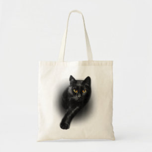 Black Cat Yellow Eyes Cats Tote Bag