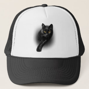Black Cat Yellow Eyes Cats Trucker Hat