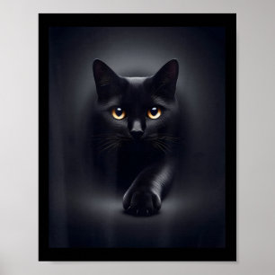 Black Cat Yellow Eyes  Poster