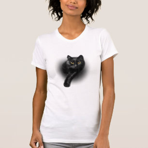 Black Cat Yellow Eyes T-Shirt Cats Tee