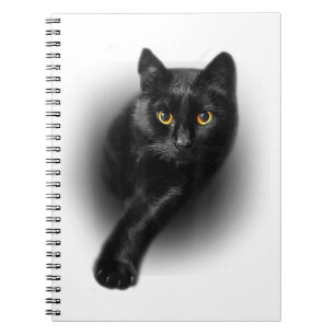 Black Cat Yellow Eyes T-Shirt Cats Tee Notebook