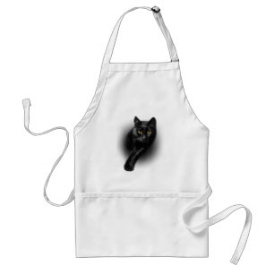 Black Cat Yellow Eyes T-Shirt Cats Tee Standard Apron