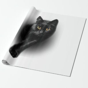 Black Cat Yellow Eyes T-Shirt Cats Tee Wrapping Paper