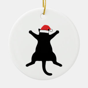 Black Cat Yoga Pose,Funny Christmas Ornament