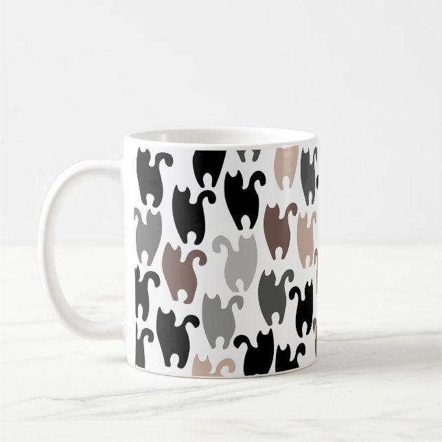 Black Cats and Friends Coffee Mug (Left)