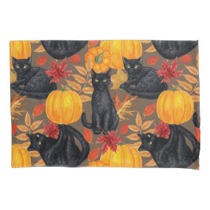 Black cats and pumpkins 2 pillowcase