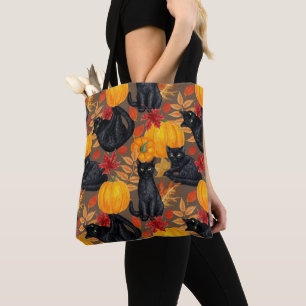 Black cats and pumpkins 2 tote bag