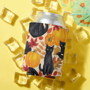 Black cats and pumpkins  can cooler