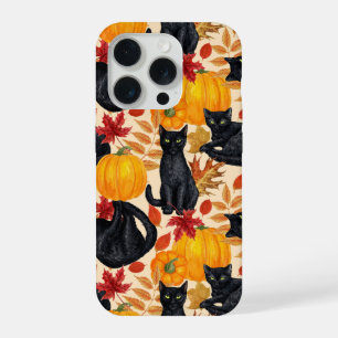 Black cats and pumpkins  iPhone 15 pro case