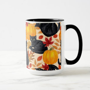 Black cats and pumpkins  mug