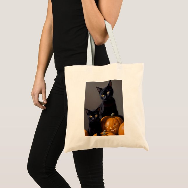 Black Cats and Pumpkins Tote Bag (Front (Product))