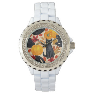 Black cats and pumpkins watch