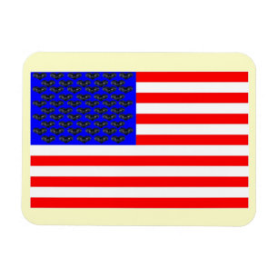 Black Cats And Stripes Flag Magnet