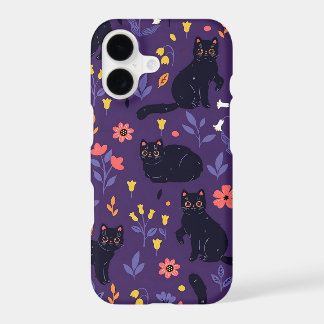 Black Cats and Wildflowers pattern