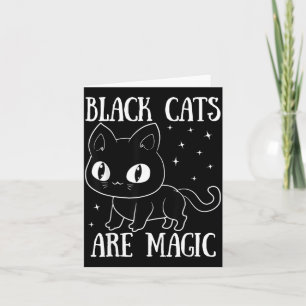 Black Cats Are Magic Cute Halloween Cat Card