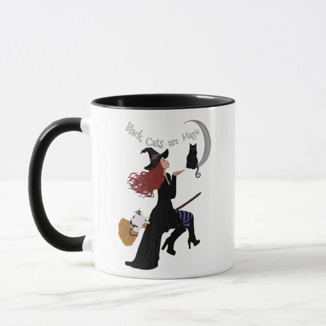 Black Cats are Magic Two Tone Mug (Left)