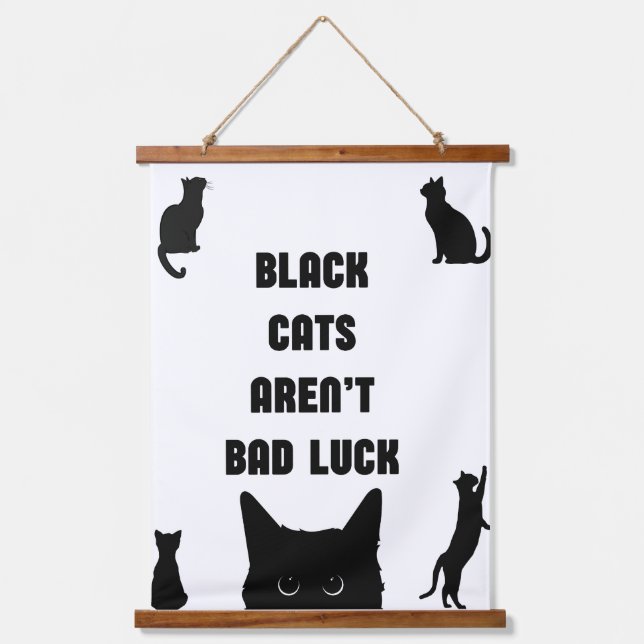 Black Cats Aren't Bad Luck Hanging Tapestry (Front)
