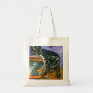 Black Cats   Colourful Feline Watercolor Tote Bag