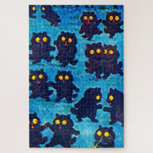Black Cats Dancing in Moonlight, Louis Wain Jigsaw Puzzle