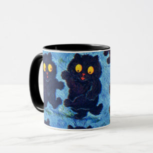 Black Cats Dancing in Moonlight, Louis Wain Mug