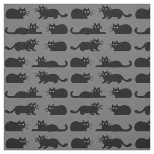 Black Cats Fabric