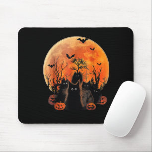 Black Cats Full Moon Funny Animal Pet Lover Hallow Mouse Pad
