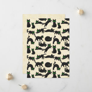Black Cats Green Eyes Cute Kittens Warm Cream Announcement