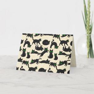 Black Cats Green Eyes Cute Kittens Warm Cream Thank You Card